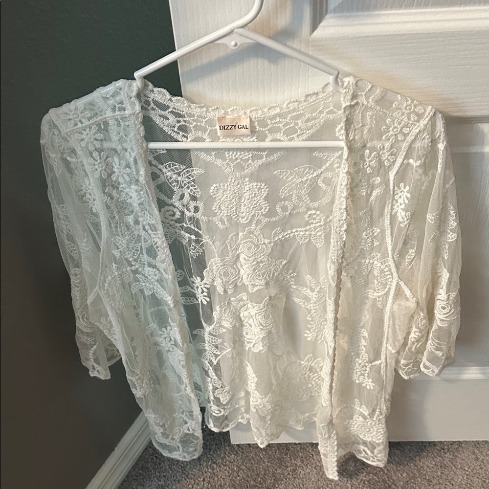 Dizzy Gal Cream Lace Overlay